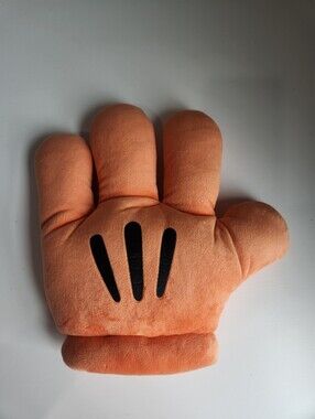 Disney World Theme Parks Mickey Mouse Mitt Plush Hand Costume Orange LEFT Glove
